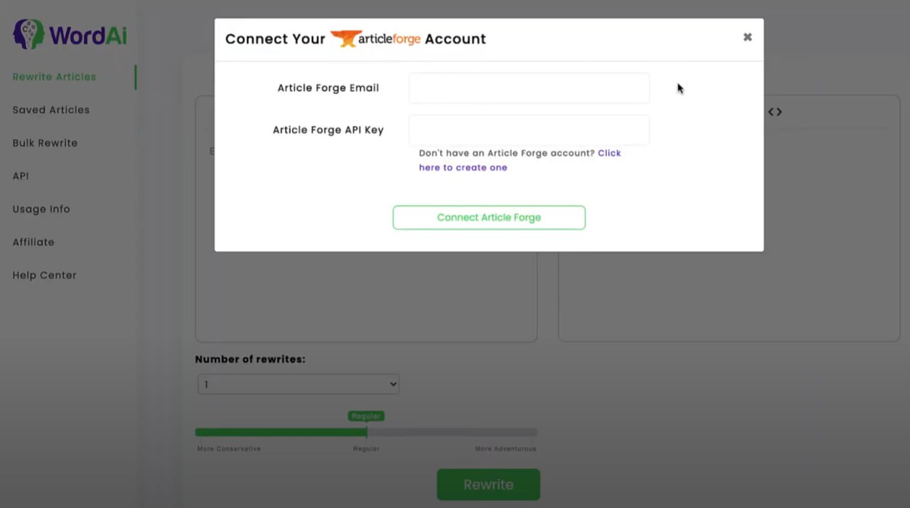 Аккаунт связан с WordAi