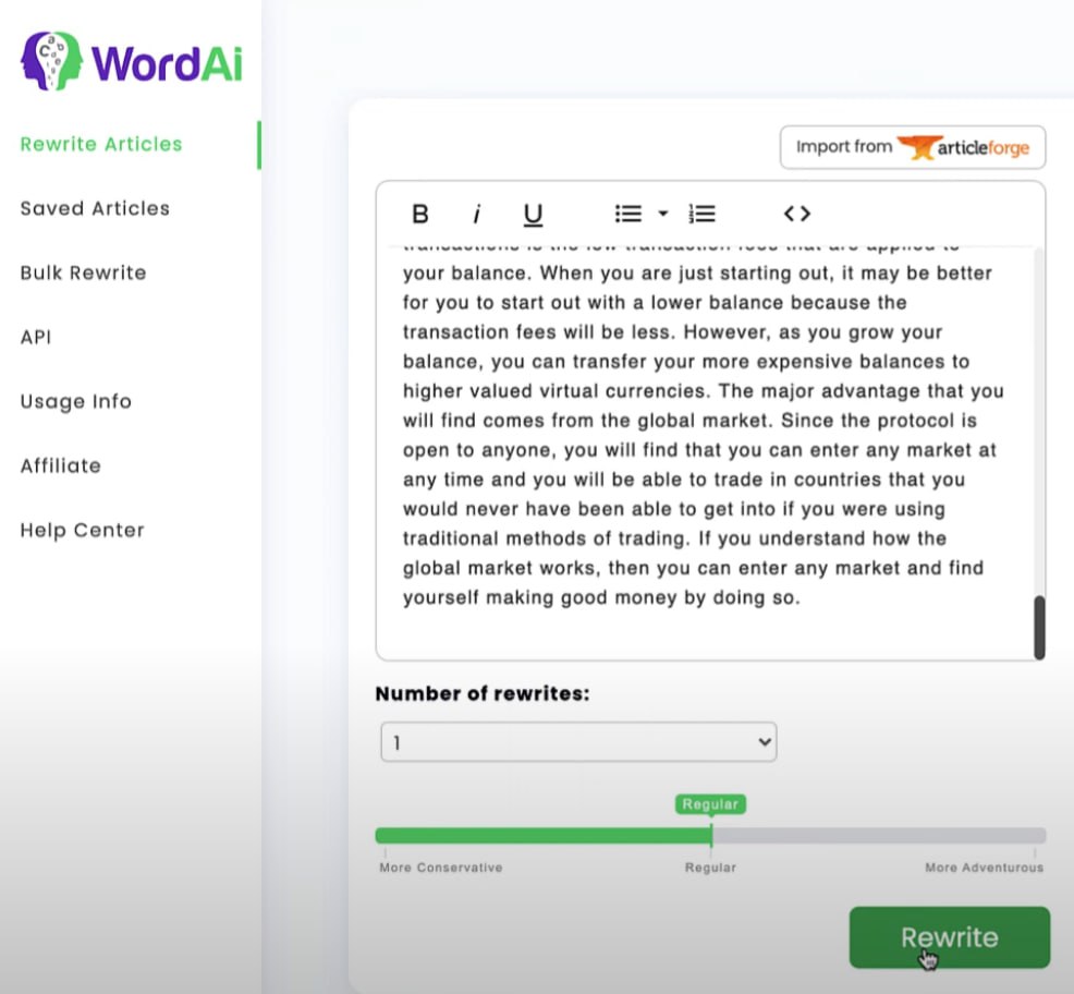 Переписывать в WordAi