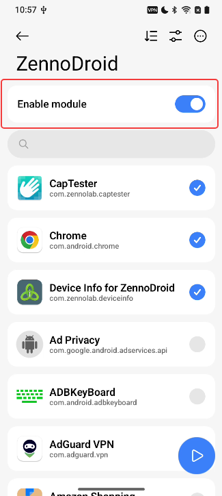 Enable module