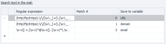Search text in email